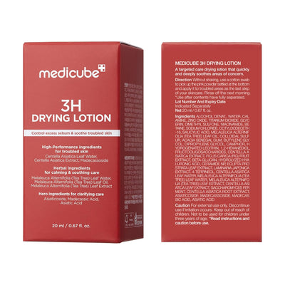 medicube 3H Overnight Drying Lotion | Targeted Spot Care for Troubled & Oily-Prone Skin | Calming & Soothing Care with Calamine, Centella & Tea Tree | Korean Skincare 20ml, 0.67 fl. oz.