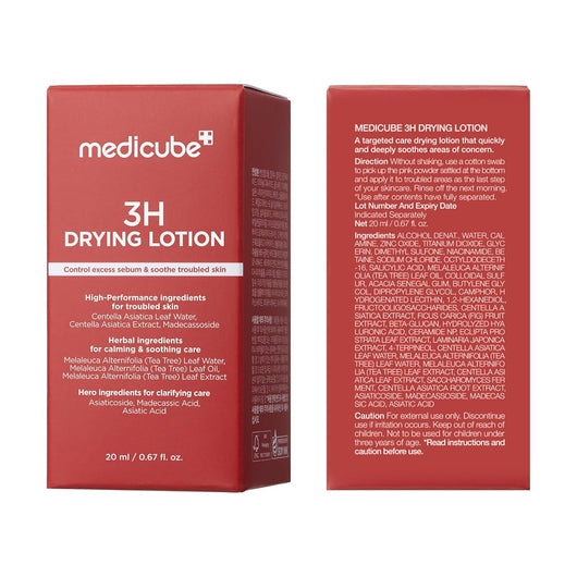 medicube 3H Overnight Drying Lotion | Targeted Spot Care for Troubled & Oily-Prone Skin | Calming & Soothing Care with Calamine, Centella & Tea Tree | Korean Skincare 20ml, 0.67 fl. oz.